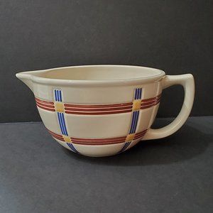 Longaberger Pottery Harvest Plaid Batter Bowl Classic Bold Plaid Mixing Bowl